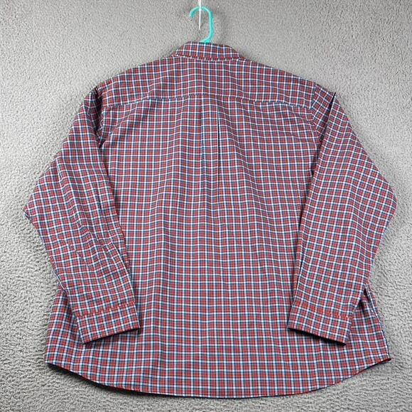 L.L. Bean Traditional Fit Button Down Shirt Men's 2XL Blue Red Plaid Preppy - Picture 8 of 8